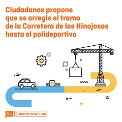 Aprobada por unanimidad la moción presentada por el Grupo de Ciudadanos (C's) para el arreglo de la carretera de Los Hinojosos hasta el Polideportivo Municipal.