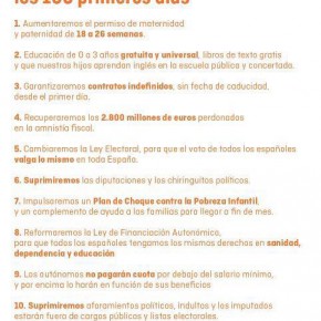 Ciudadanos se compromete a impulsar diez medidas clave durante los primeros 100 días de gobierno